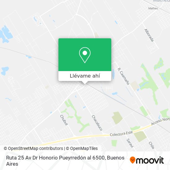 Mapa de Ruta 25 Av Dr Honorio Pueyrredón al 6500