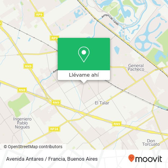 Mapa de Avenida Antares / Francia