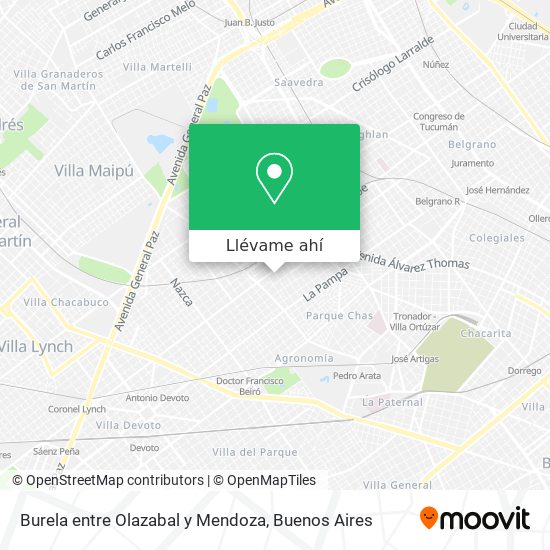 Mapa de Burela entre Olazabal y Mendoza