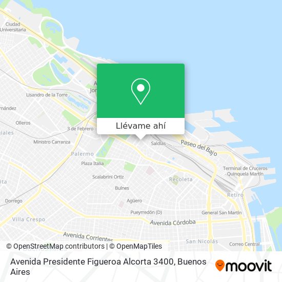 Mapa de Avenida Presidente Figueroa Alcorta 3400