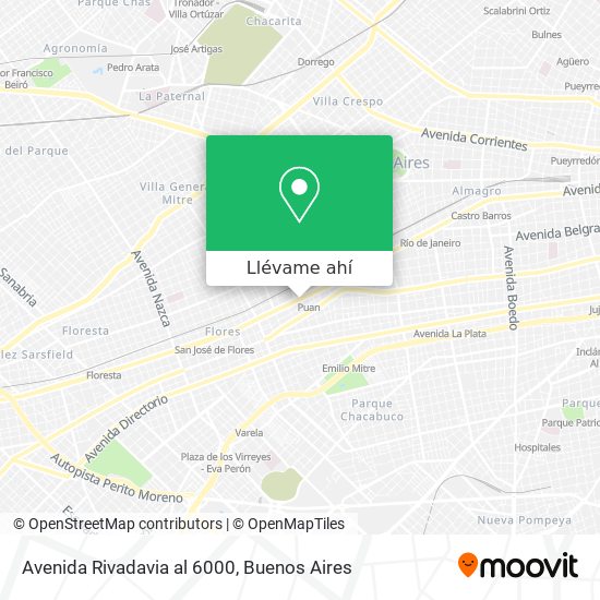 Mapa de Avenida Rivadavia al 6000