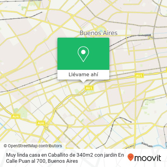Mapa de Muy linda casa en Caballito de 340m2 con jardín   En Calle Puan  al 700