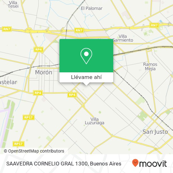 Mapa de SAAVEDRA  CORNELIO GRAL 1300