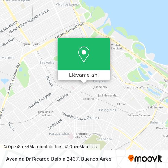 Mapa de Avenida Dr Ricardo Balbin  2437