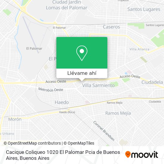 Mapa de Cacique Coliqueo 1020  El Palomar  Pcia de Buenos Aires