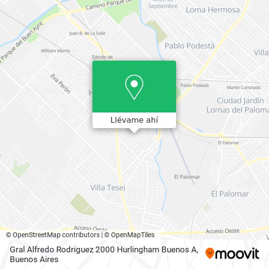 Mapa de Gral  Alfredo Rodriguez 2000  Hurlingham  Buenos A