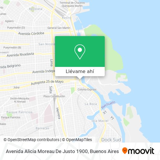 Mapa de Avenida Alicia Moreau De Justo 1900