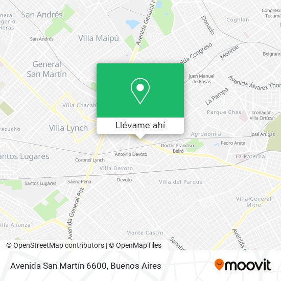 Mapa de Avenida San Martín 6600