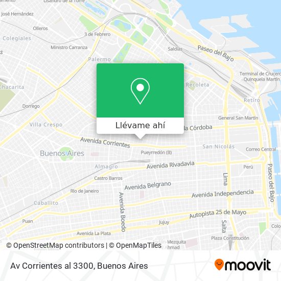 Mapa de Av  Corrientes al 3300