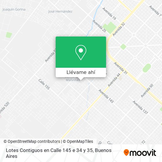 Mapa de Lotes Contiguos en Calle 145 e  34 y 35