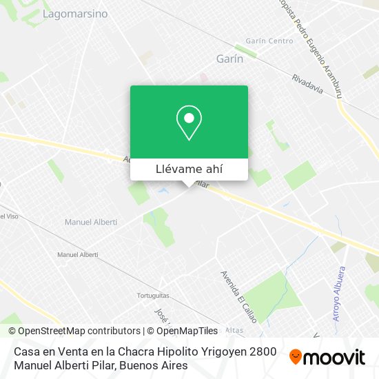 Mapa de Casa en Venta  en la Chacra Hipolito Yrigoyen 2800   Manuel Alberti  Pilar