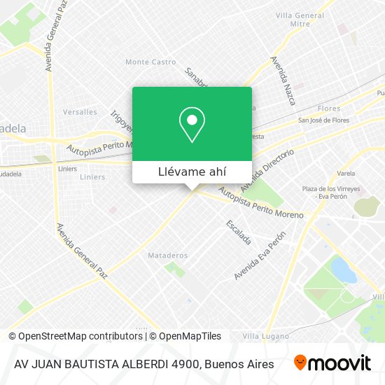 Mapa de AV  JUAN BAUTISTA ALBERDI 4900