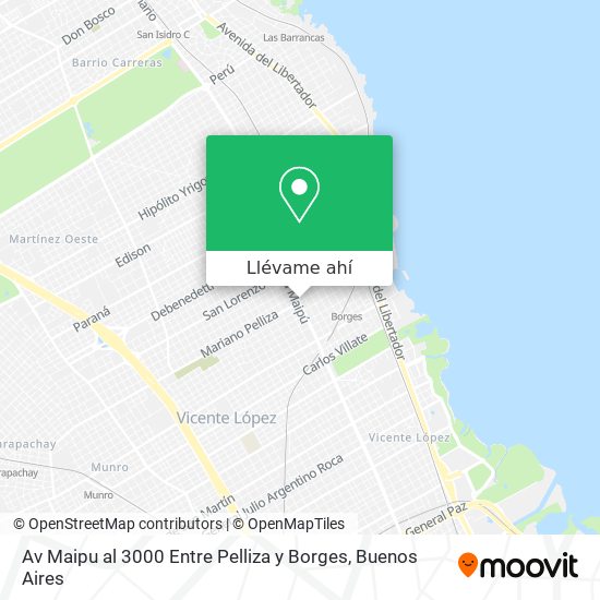 Mapa de Av  Maipu al 3000 Entre Pelliza y Borges