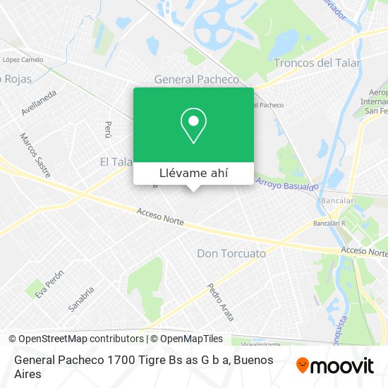 Mapa de General Pacheco 1700  Tigre  Bs as  G b a