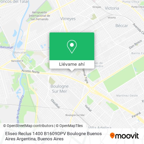 Mapa de Eliseo Reclus 1400  B1609DPV Boulogne  Buenos Aires  Argentina