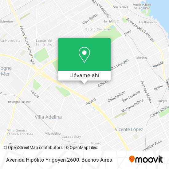 Mapa de Avenida Hipólito Yrigoyen 2600