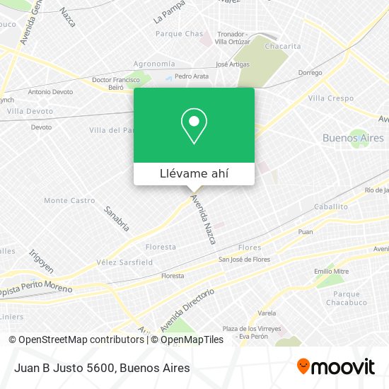 Mapa de Juan B Justo 5600