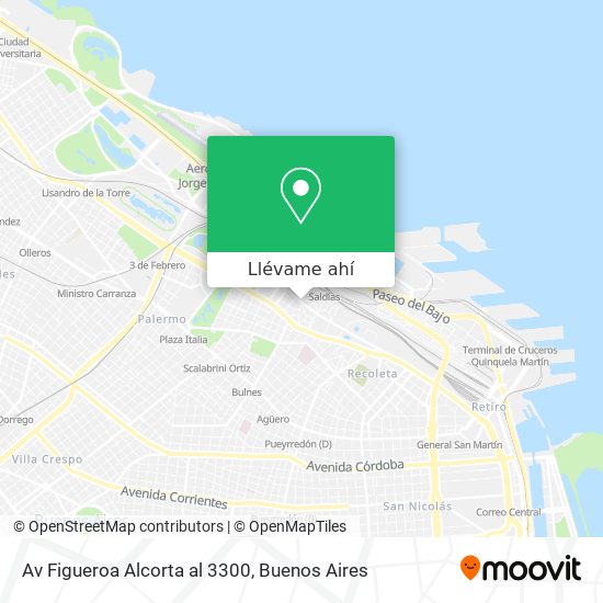 Mapa de Av  Figueroa Alcorta al 3300
