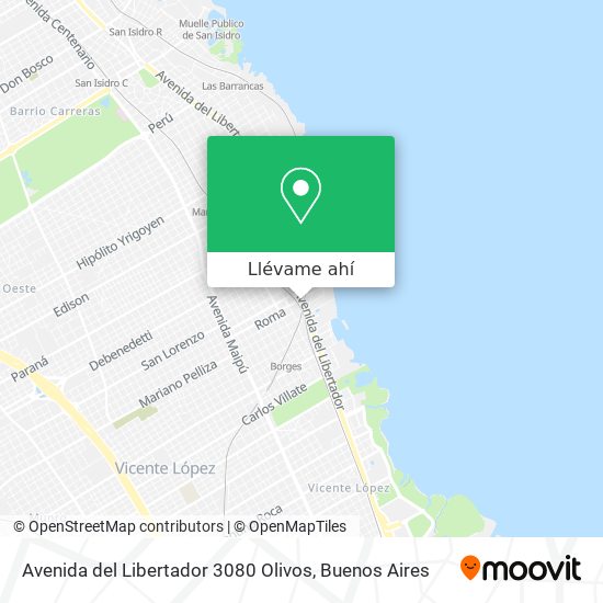 Mapa de Avenida del Libertador 3080  Olivos