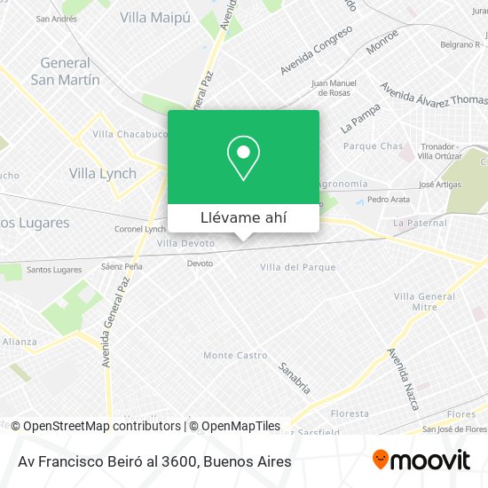 Mapa de Av  Francisco Beiró al 3600