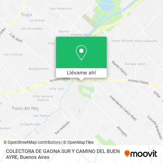 Mapa de COLECTORA DE GAONA SUR  Y CAMINO DEL BUEN AYRE