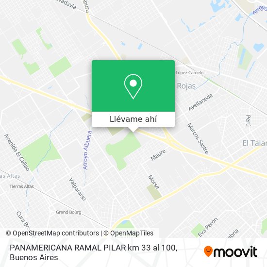 Mapa de PANAMERICANA RAMAL PILAR km 33 al 100