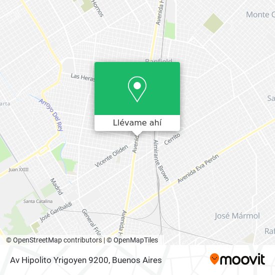 Mapa de Av  Hipolito Yrigoyen  9200