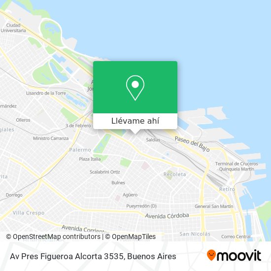 Mapa de Av  Pres  Figueroa Alcorta 3535