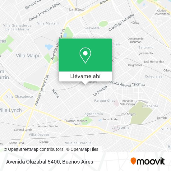 Mapa de Avenida Olazábal 5400