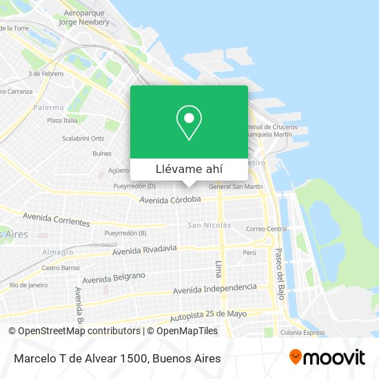 Mapa de Marcelo T  de Alvear 1500