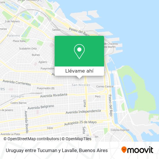 Mapa de Uruguay entre Tucuman y Lavalle