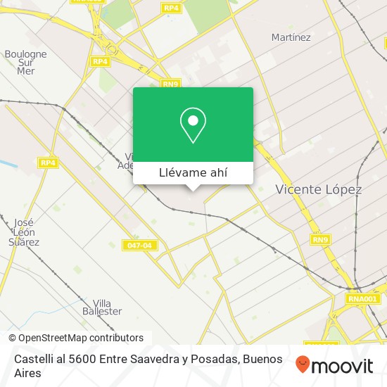 Mapa de Castelli al 5600 Entre Saavedra y Posadas