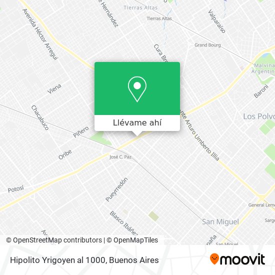 Mapa de Hipolito Yrigoyen al 1000