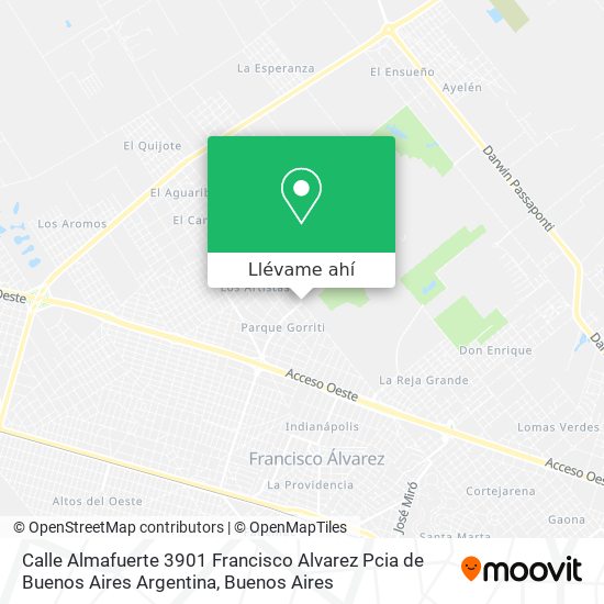 Mapa de Calle Almafuerte 3901  Francisco Alvarez  Pcia de Buenos Aires  Argentina