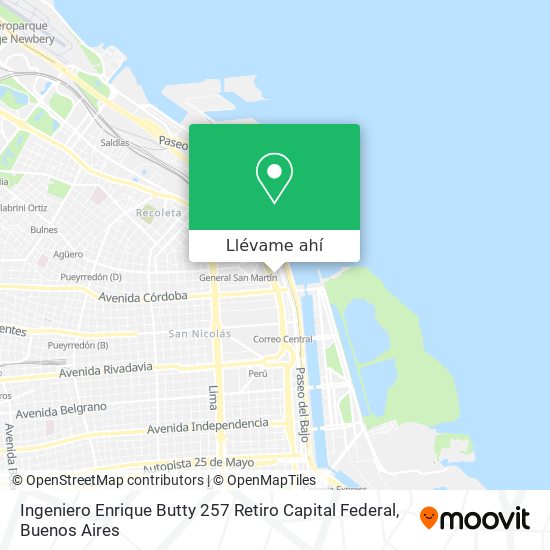Mapa de Ingeniero Enrique Butty 257  Retiro  Capital Federal