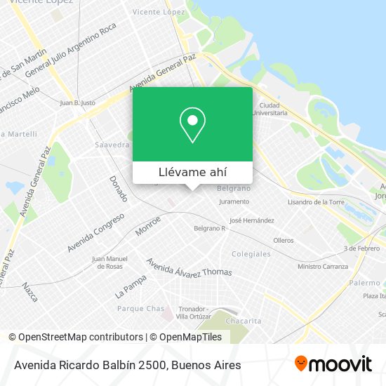 Mapa de Avenida Ricardo Balbín 2500