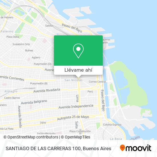 Mapa de SANTIAGO DE LAS CARRERAS 100