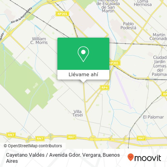 Mapa de Cayetano Valdés / Avenida Gdor. Vergara