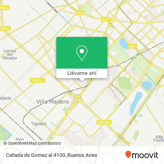 Mapa de Cañada de Gomez al 4100