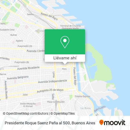 Mapa de Presidente Roque Saenz Peña al 500