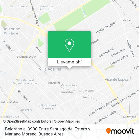 Mapa de Belgrano al 3900 Entre Santiago del Estero y Mariano Moreno