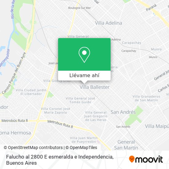 Mapa de Falucho al 2800 E esmeralda e Independencia