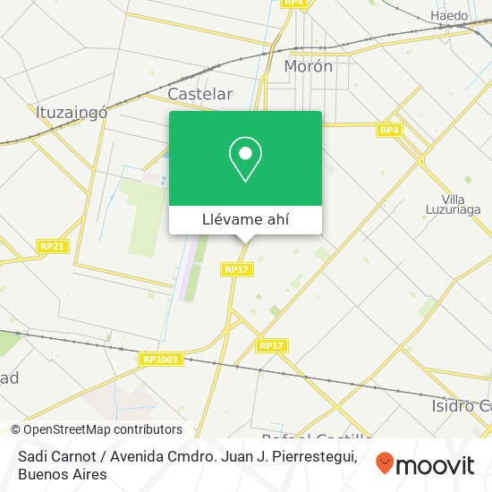 Mapa de Sadi Carnot / Avenida Cmdro. Juan J. Pierrestegui
