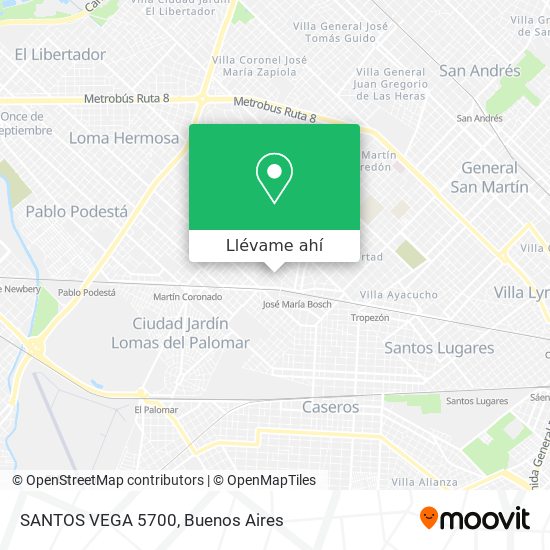 Mapa de SANTOS VEGA 5700