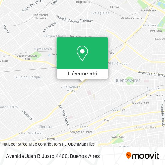 Mapa de Avenida Juan B Justo 4400