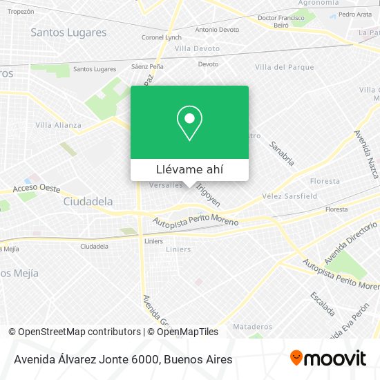 Mapa de Avenida Álvarez Jonte 6000