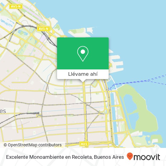 Mapa de Excelente Monoambiente en Recoleta