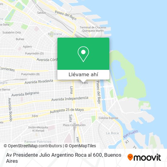 Mapa de Av  Presidente Julio Argentino Roca al 600