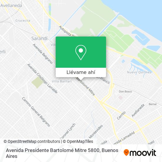 Mapa de Avenida Presidente Bartolomé Mitre 5800