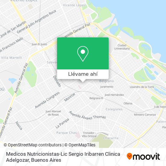 Mapa de Medicos Nutricionistas-Lic Sergio Iribarren Clinica Adelgozar